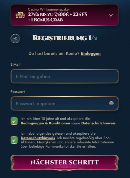 richroyal Registrierung